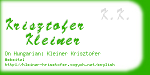 krisztofer kleiner business card